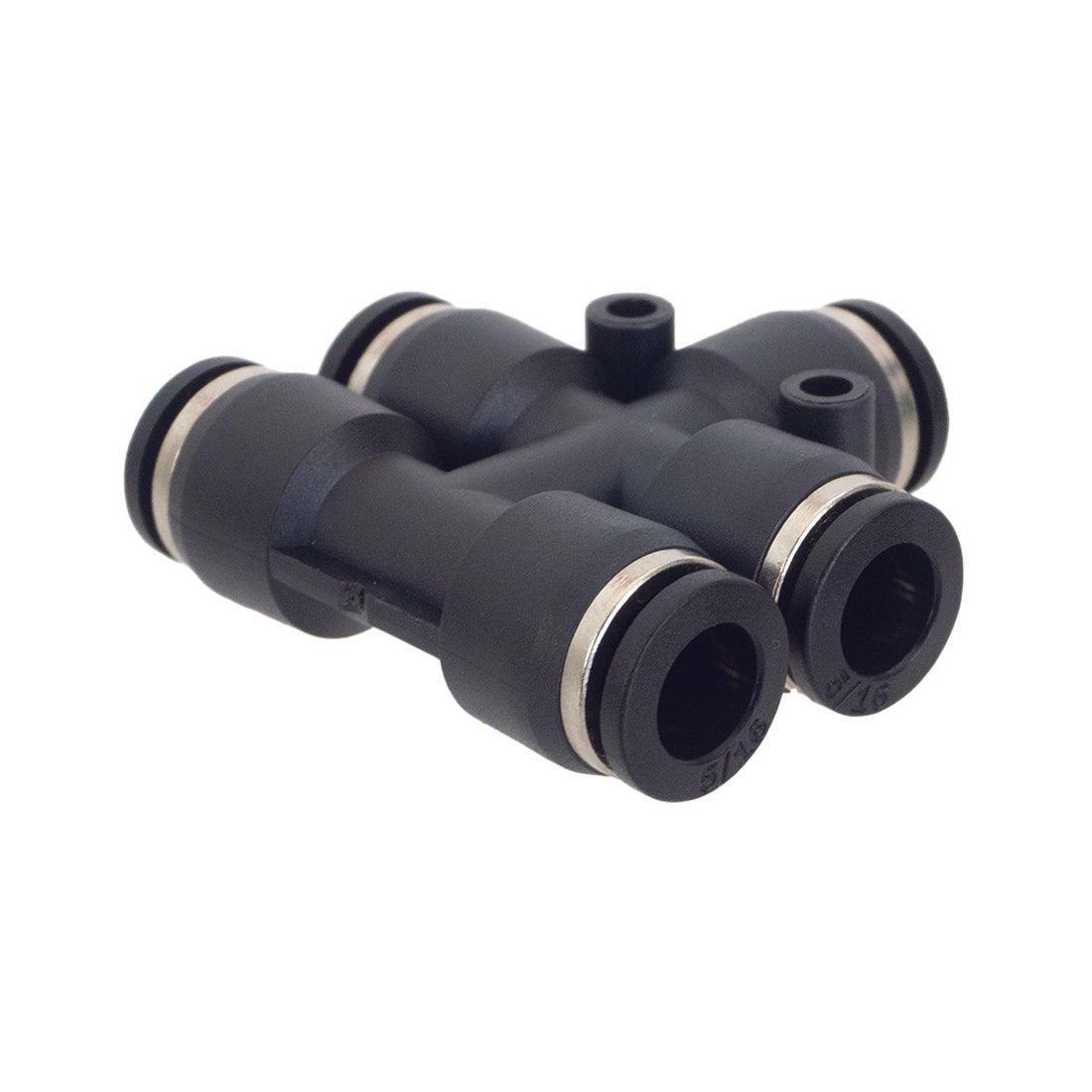 PWP Push-to-Fit Double T-Fitting - 5/16 Inch Bottom View
