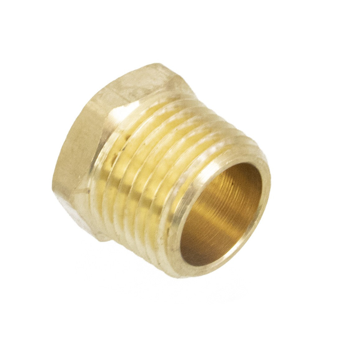 PWP Brass Fitting - Hex Plug 1/2 NPT Angle View