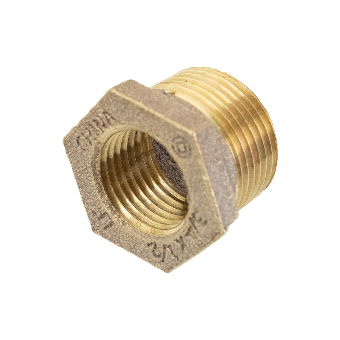 PWP Brass Fitting - Hex Bushing 1/2 Female NPT x 3/4 Male NPT Inner View