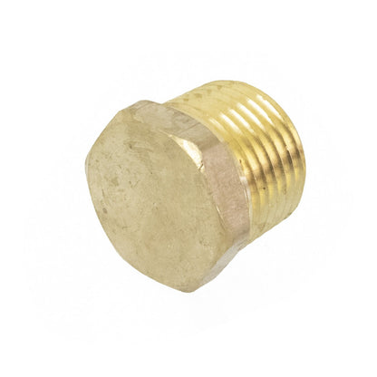 PWP Brass Fitting - Hex Plug 1/2 NPT Top Angle View