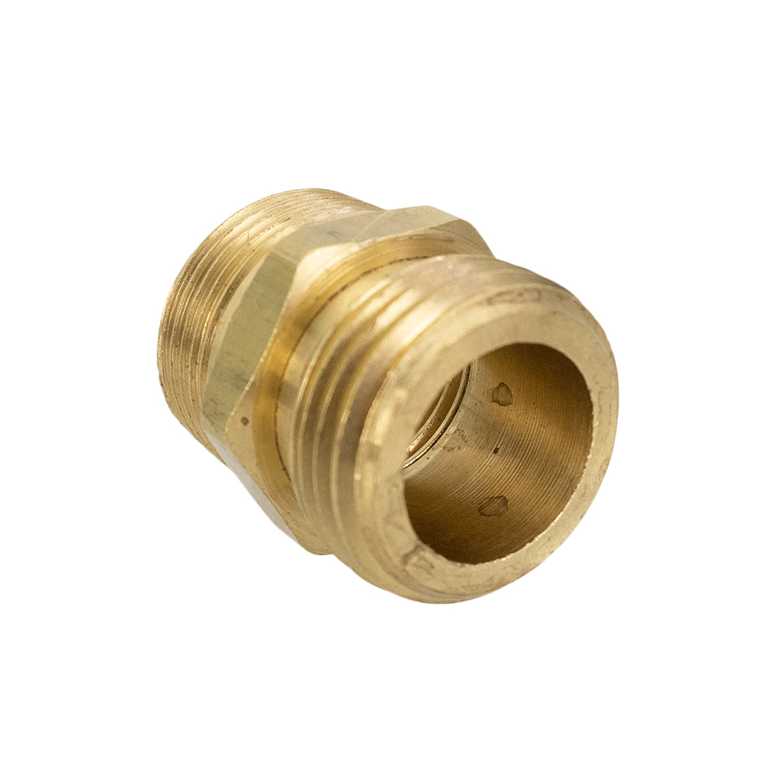PWP Brass Fitting - Garden Hose Female x 3/4 Male NPT Top View