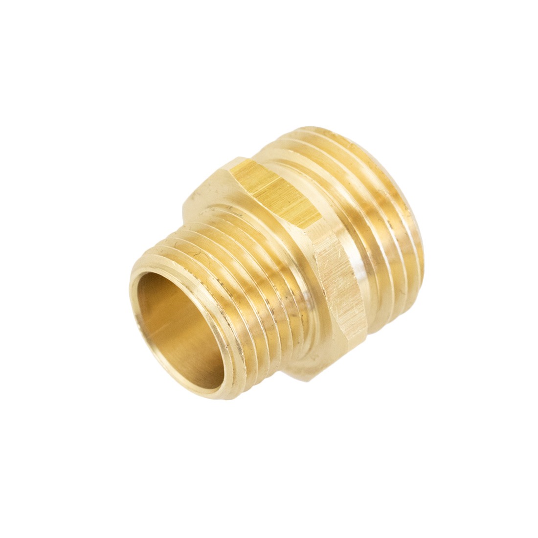PWP Brass Fitting - Garden Hose Male x 1/2 Male NPT Right View